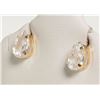 Image 2 : #25-10K YELLOW GOLD CUBIC ZIRCONIA EARRINGS