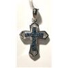 Image 1 : #26-STERLING SILVER DIAMOND CROSS PENDANT