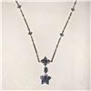 Image 1 : #28-10K WHITE GOLD TANZANITE FLORAL NECKLACE