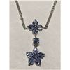 Image 2 : #28-10K WHITE GOLD TANZANITE FLORAL NECKLACE