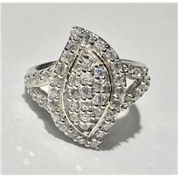 #29-STERLING SILVER CUBIC ZIRCONIA RING SIZE 7