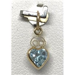 #30-14K YELLOW GOLD BLUE TOPAZ PENDANT