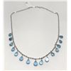 Image 1 : #31-10K WHITE GOLD BLUE TOPAZ NECKLACE