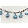 Image 2 : #31-10K WHITE GOLD BLUE TOPAZ NECKLACE
