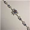 Image 2 : #34-STERLING SILVER TANZANITE AND CUBIC ZIRCONIA