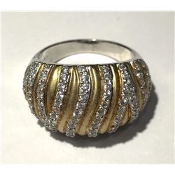 #36-STERLING SILVER CUBIC ZIRCONIA RING SIZE 7