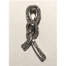 #40-STERLING SILVER DIAMOND PENDANT