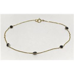 #41-14K YELLOW GOLD BLACK DIAMOND BRACELET