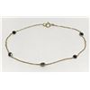 Image 1 : #41-14K YELLOW GOLD BLACK DIAMOND BRACELET