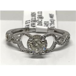 #42-14K WHITE GOLD DIAMOND RING SIZE 7