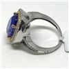Image 2 : #47-14K WHITE GOLD TANZANITE & DIAMOND RING