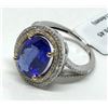 Image 3 : #47-14K WHITE GOLD TANZANITE & DIAMOND RING