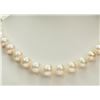 Image 1 : #48-STERLING SILVER CRYSTAL CLASP PEARL NECKLACE