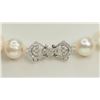 Image 2 : #48-STERLING SILVER CRYSTAL CLASP PEARL NECKLACE