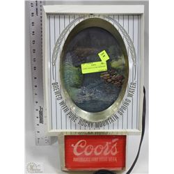 COORS LIGHT ELECTRIC BEER SIGN