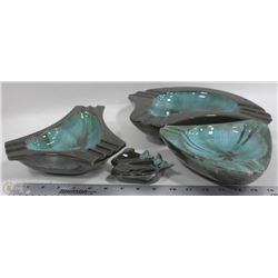 LOT OF 3 BLUE MOUNTAIN POTTERY ASHTRAYS