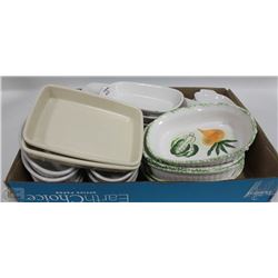 BOX OF VARIOUS CASSEROLE AND LASAGNA DISHES