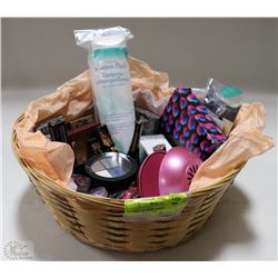 BASKET OF NEW MAKEUP PRODUCTS & NAIL