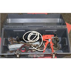 TOOL BOX FULL OF TOOLS,ZINC BAR, HARDWARE & MORE