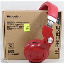 NEW RED BLUEDIO WIRELESS BLUETOOTH HEADPHONES
