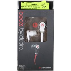 REPLICA BEATS BY DR DRE IN EAR HEADPHONES : WHITE