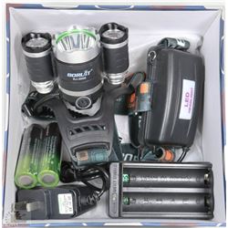 6000 LUMEN TACTICAL LED HEADLAMP WITH BATTERIES