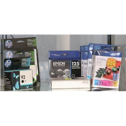 13 ASSORTED INK CARTRIDGES HP/BROTHER/EPSON ETC.