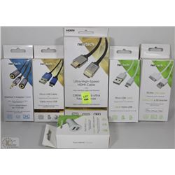 SIX USB AND HDMI CORDS