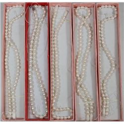 LOT OF 5 FRESH WATER PEARL NECKLACES