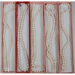 LOT OF 5 FRESH WATER PEARL NECKLACES
