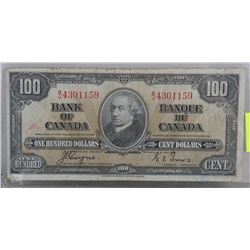 CANADA 1937 100 DOLLAR BANKNOTE