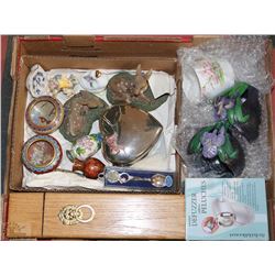 BOX W/COLLECTIBLES - ROYAL ALBERT CUP,