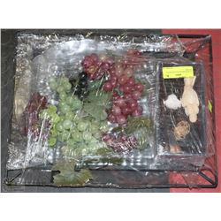 GLASS & METAL PLATTER W/POT POURRI,