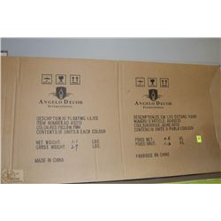 BOX OF NEW 18 FLOATING LILIES 10" INCL RED, YELLOW