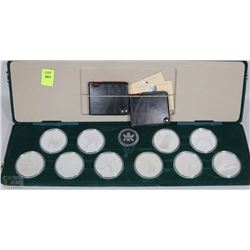1988 CALGARY OLYMPIC MEDAL SET 10 FINE SILVER $20