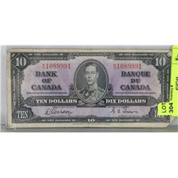 1937 CANADIAN $10 DOLLAR BILL
