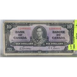 1937 CANADIAN $10 DOLLAR BILL