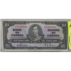 1937 CANADIAN $10.00 BILL