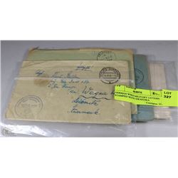 GERMAN WWII MILITARY LETTERS STAMPED WITH SWASTIKA