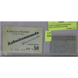NAZI SS CONENTRATION BANK NOTE 50 PFENNIG COUPON