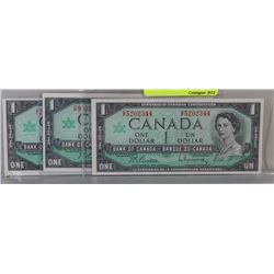 1967 CANADIAN CENTENNIAL BANK NOTES X3