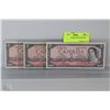Image 1 : 1954 CANADIAN $2.00 BANK NOTE  X3