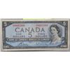 Image 1 : 1954 CANADIAN $5.00 BANK NOTE