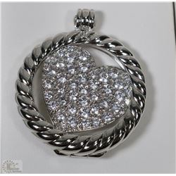 STERLING SILVER RHODIUM PLATED CZ & DIAMOND