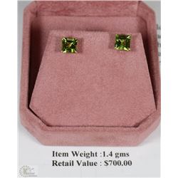 LADIES YELLOW GOLD 14KT PERIDOT EARRINGS