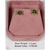Image 1 : LADIES YELLOW GOLD 14KT PERIDOT EARRINGS