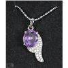Image 1 : #2-NATURAL AMETHYST &CZ.925 SOLID SILVER PENDENT