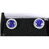 Image 1 : #7-BLUE SAPPHIRE &CZ .925 SOLID SILVER EARRING