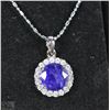 Image 1 : #8-BLUE SAPPHIRE &CZ.925 SOLID SILVER PENDANT