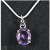 Image 1 : #20-NATURAL AMETHYST .925 SOLID SILVER PENDANT